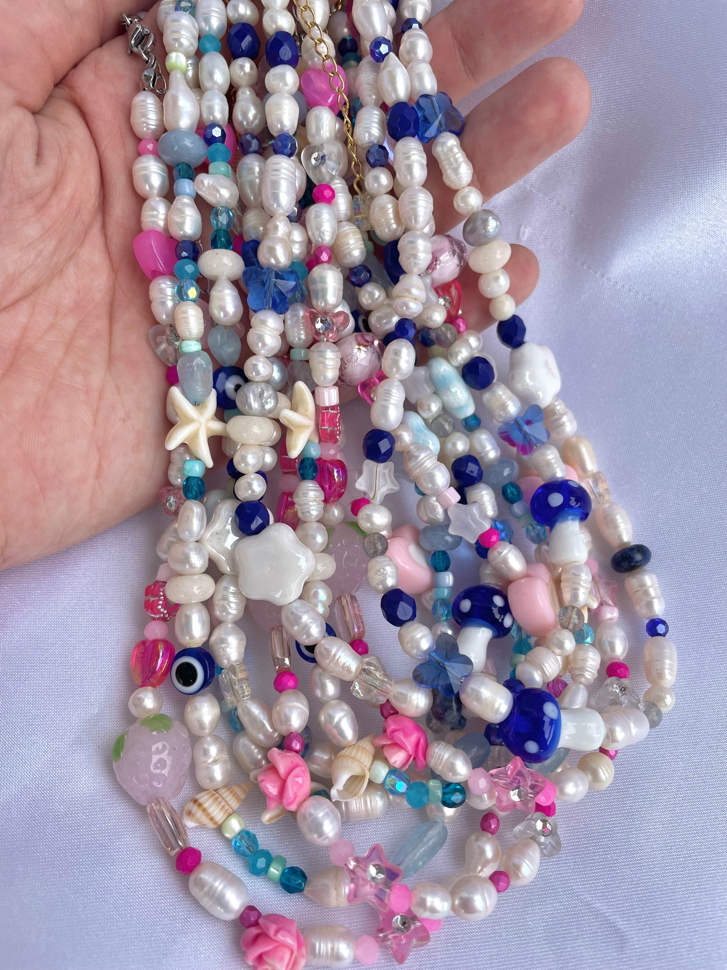 Dark blue fantasy necklace