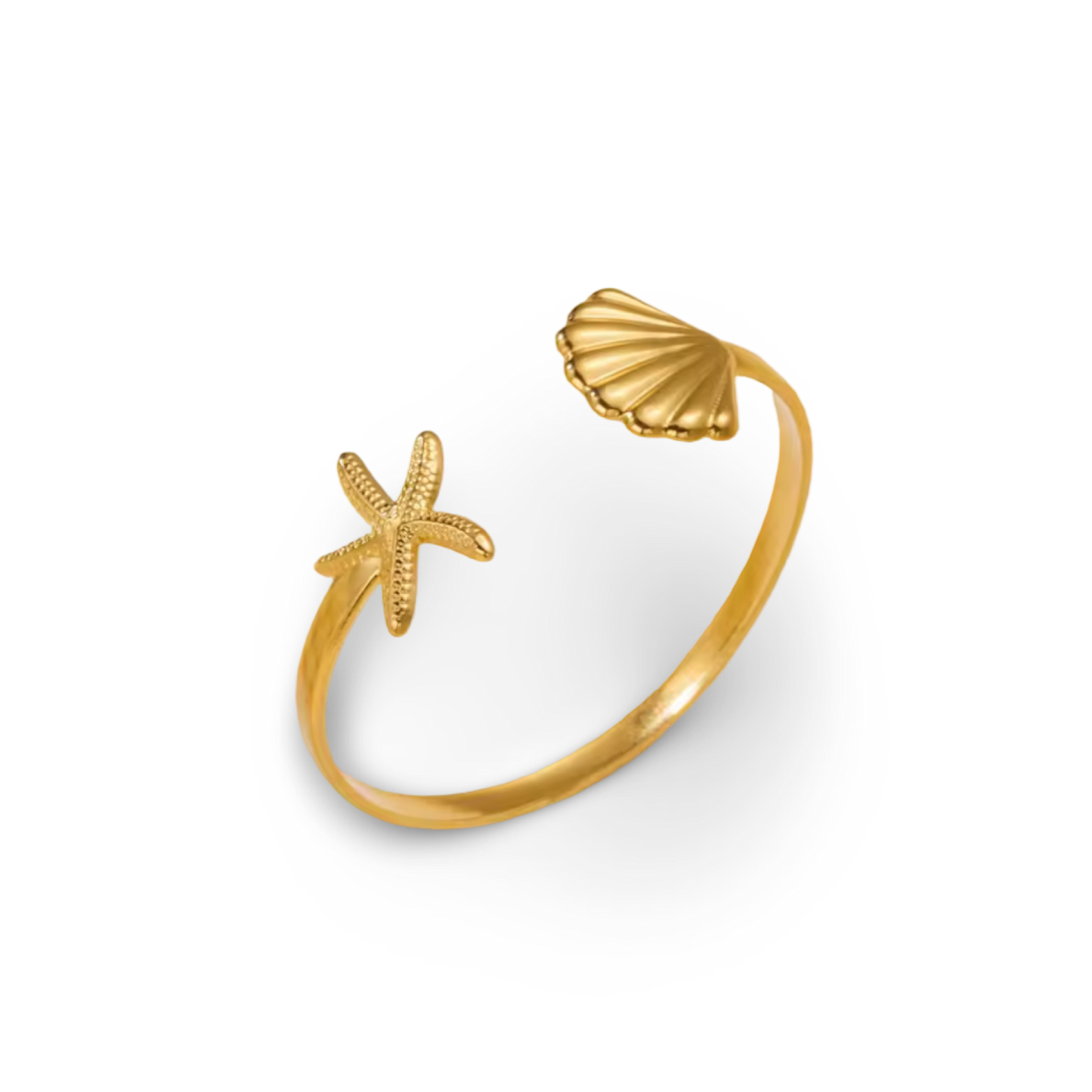 Starfish and shell bangle