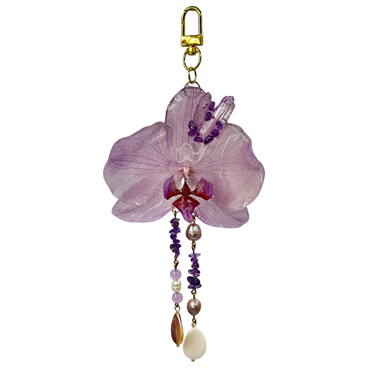 Amethyst celestial bag charm