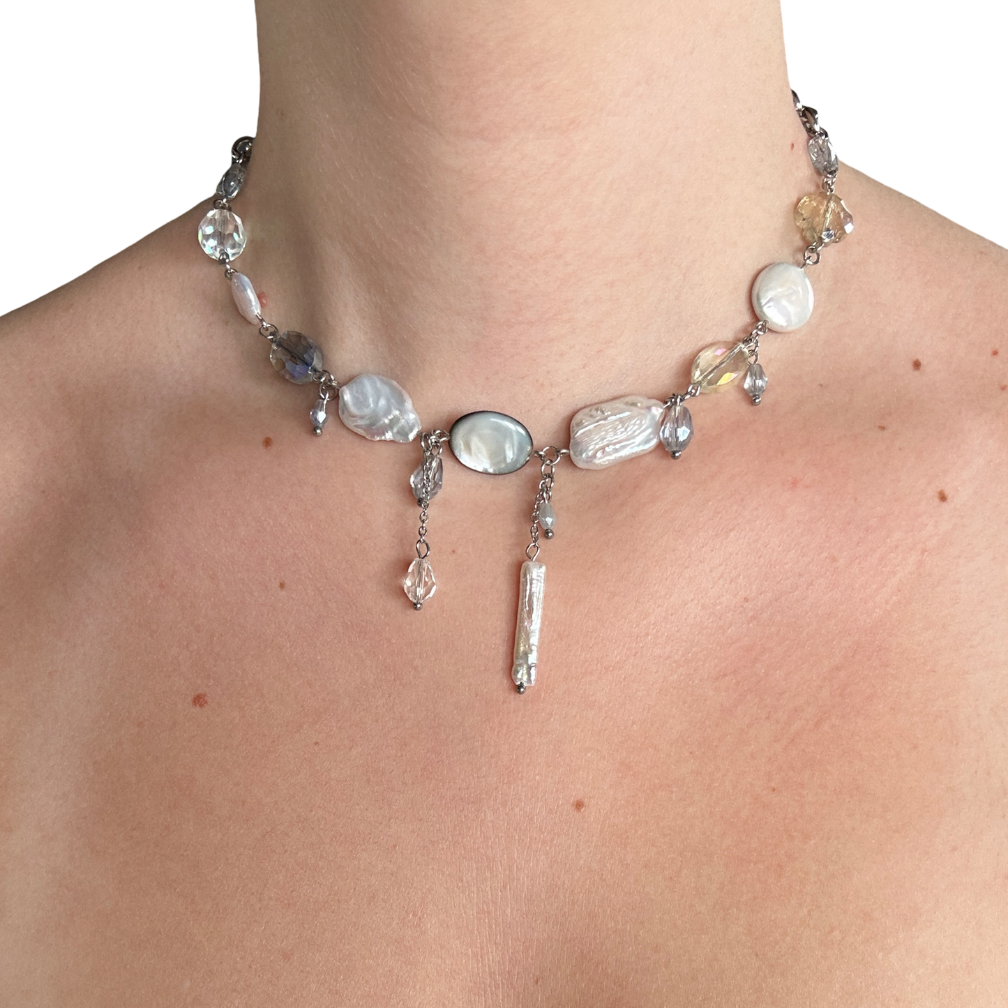 Galaxy pearl glass necklace (LIMITED EDITION)
