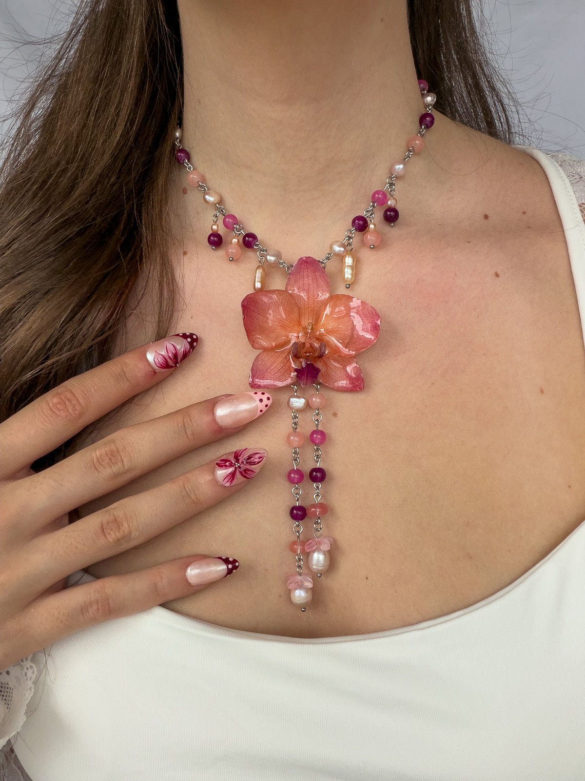 Sirenia orchid necklace