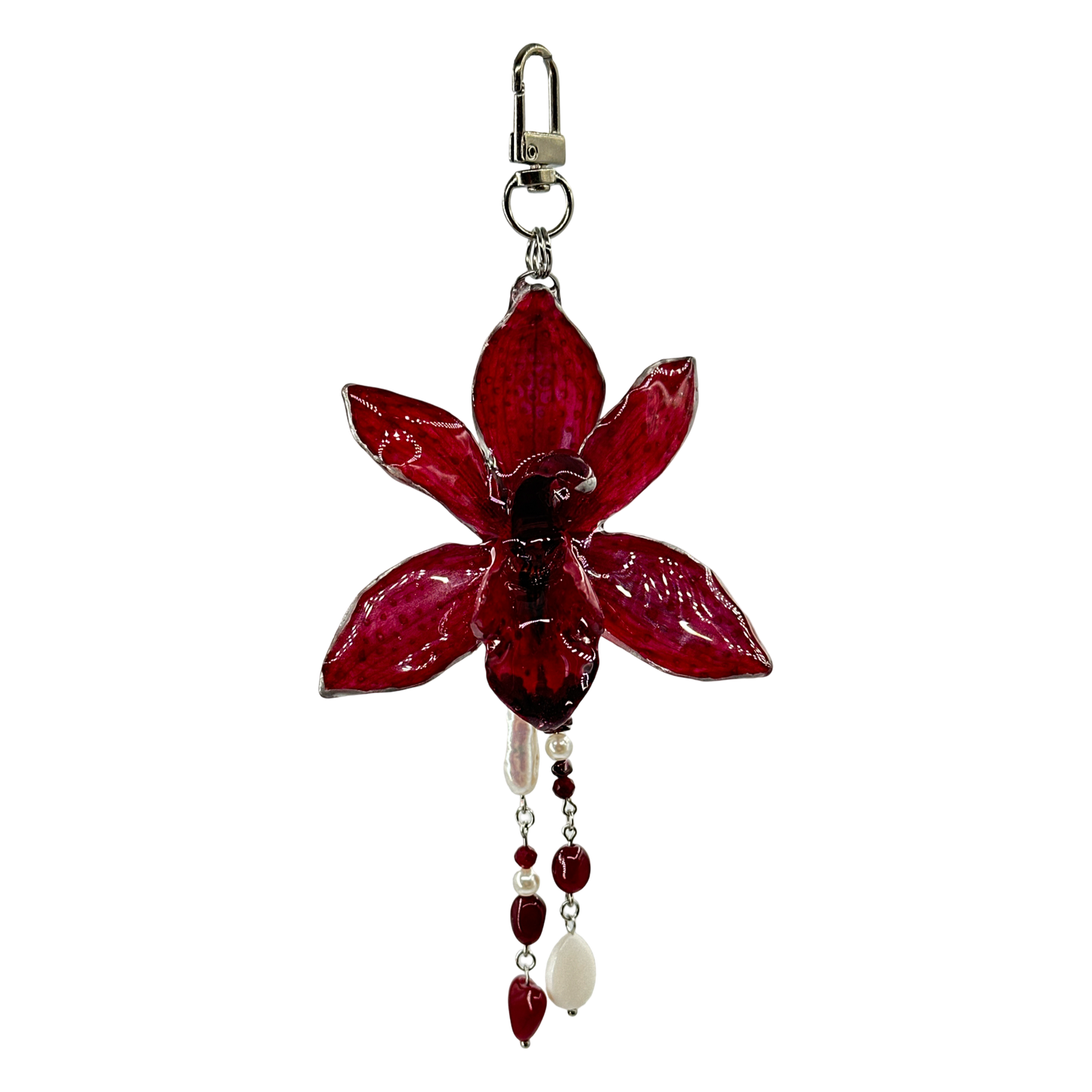 Red vampire orchid bag charm