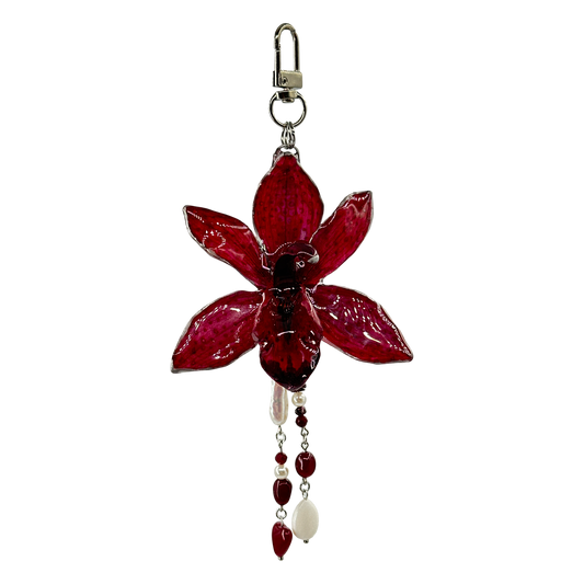 Red vampire orchid bag charm