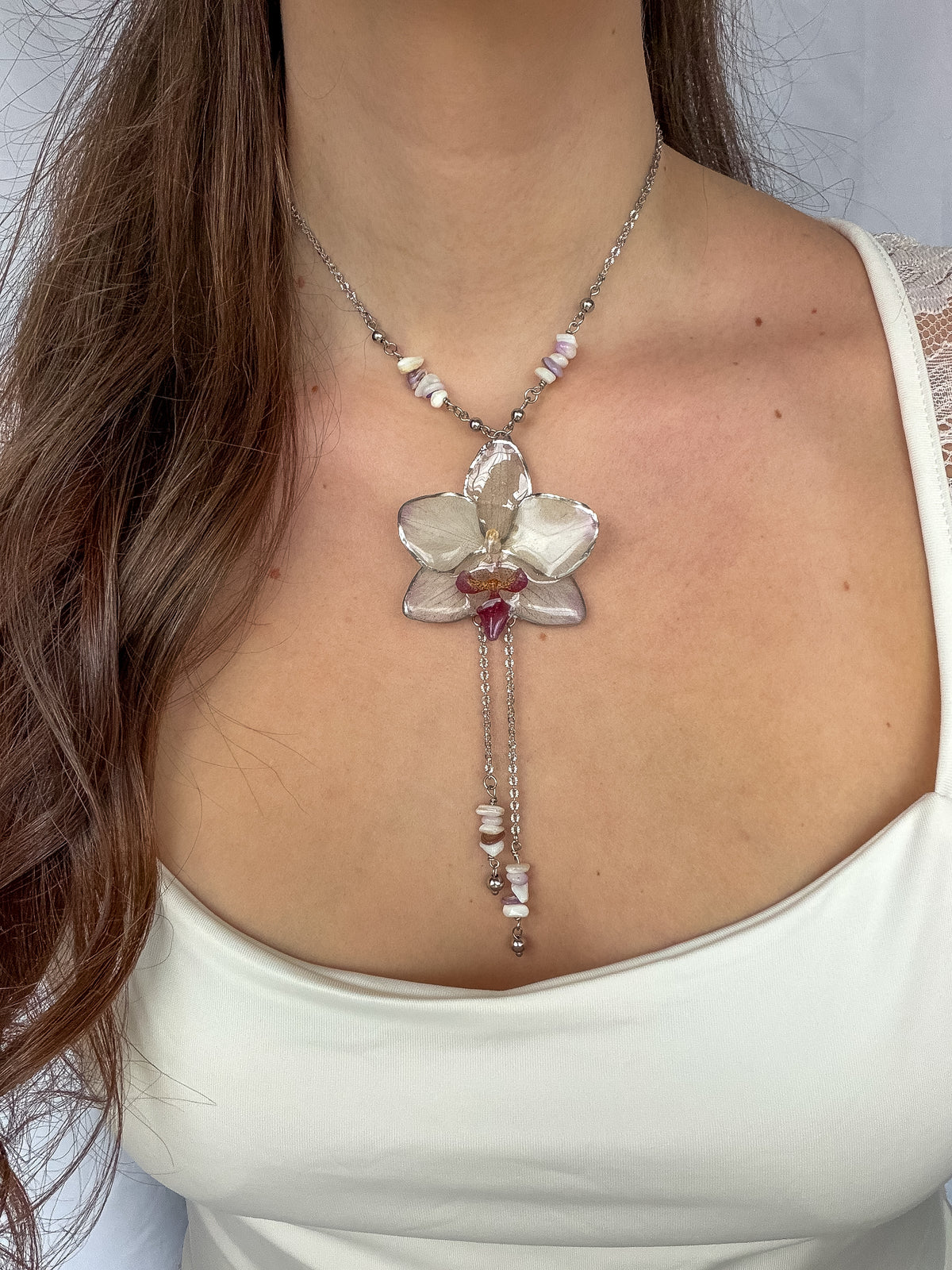 Daphne orchid necklace
