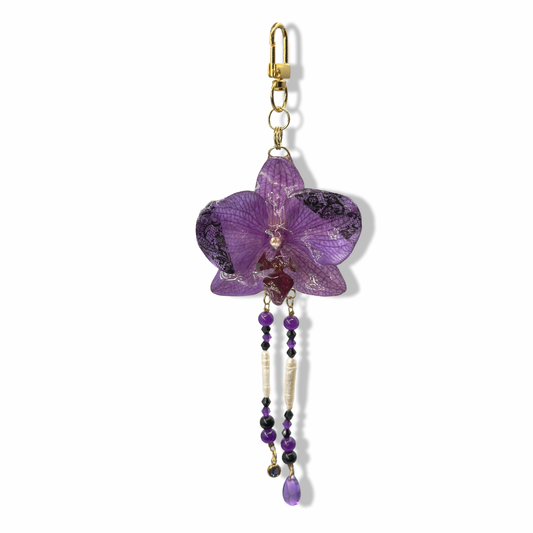 Ravenna orchid lace bag charm
