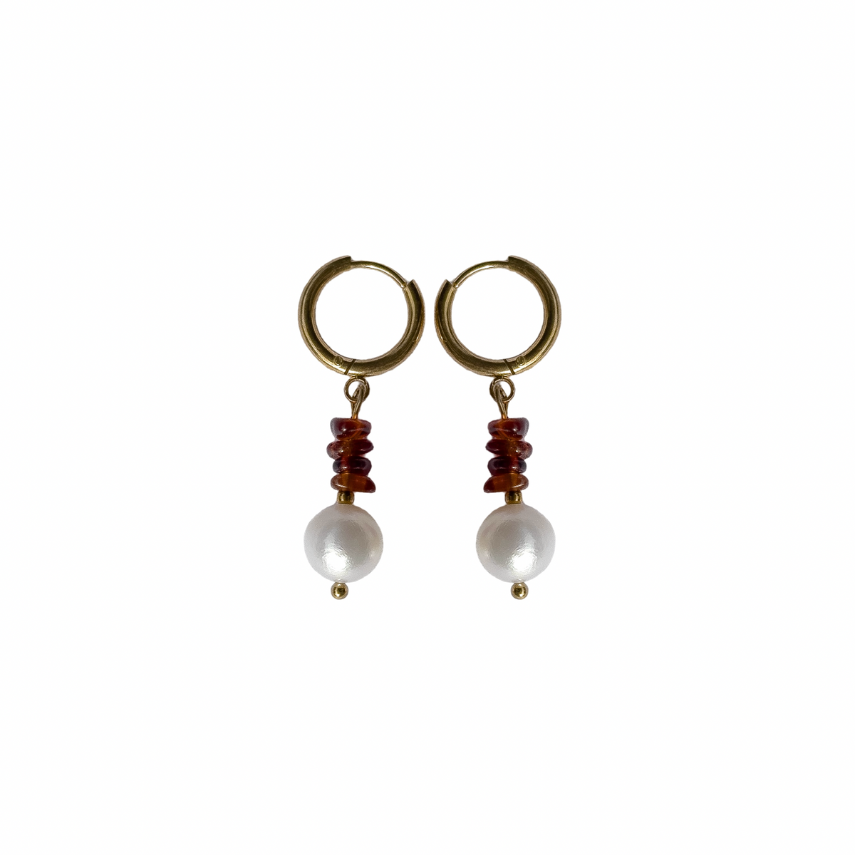Maple autumn pearl earrings