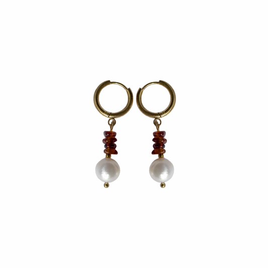 Maple autumn pearl earrings