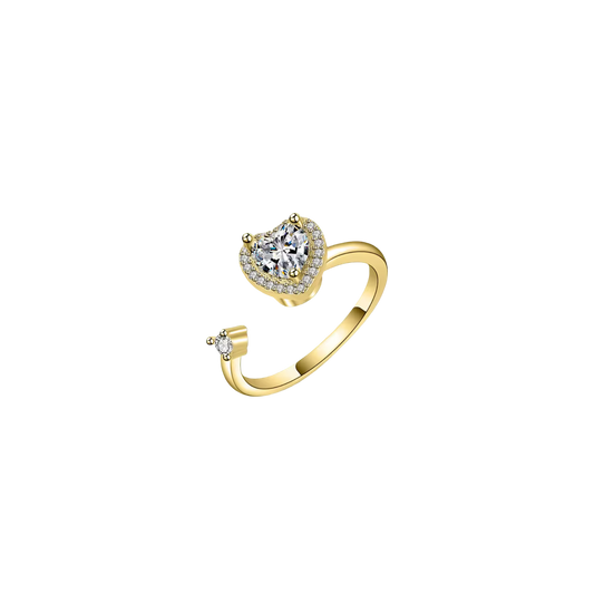 Sparkly heart spinning anxiety ring