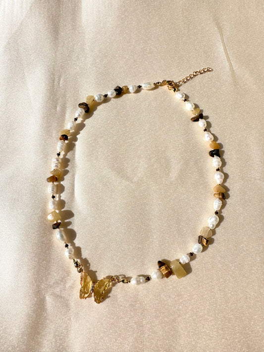 Autumn mystery butterfly necklace