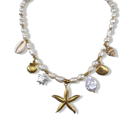 Starfish sea pearly dream necklace