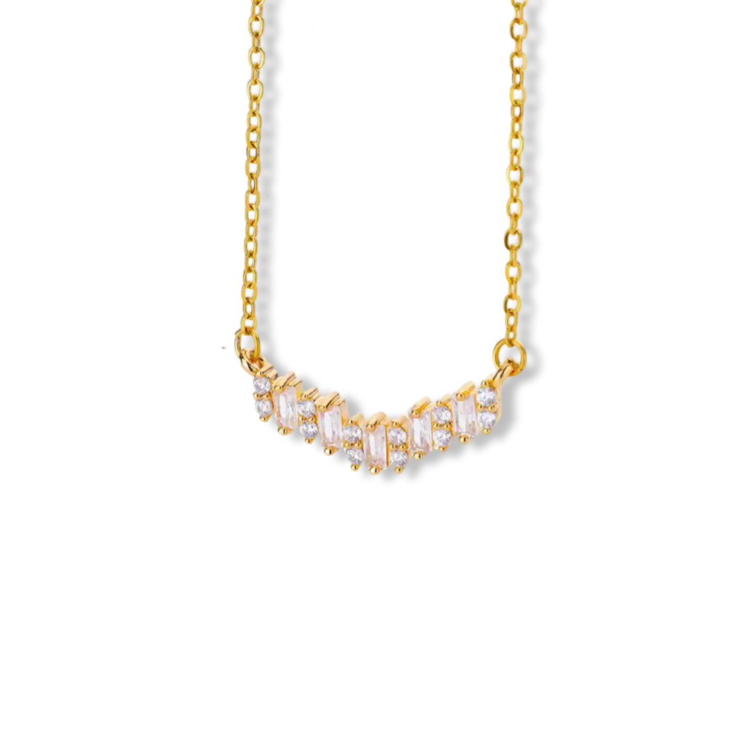 Sparkly rectangles zircon necklace