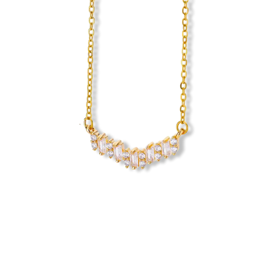 Sparkly rectangles zircon necklace