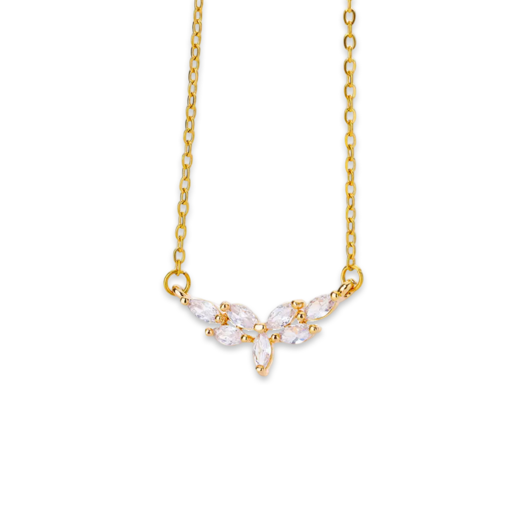 Sparkly flower zircons necklace
