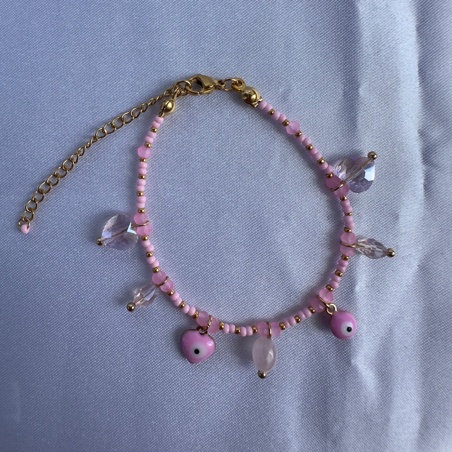 Pink charms summer bracelet