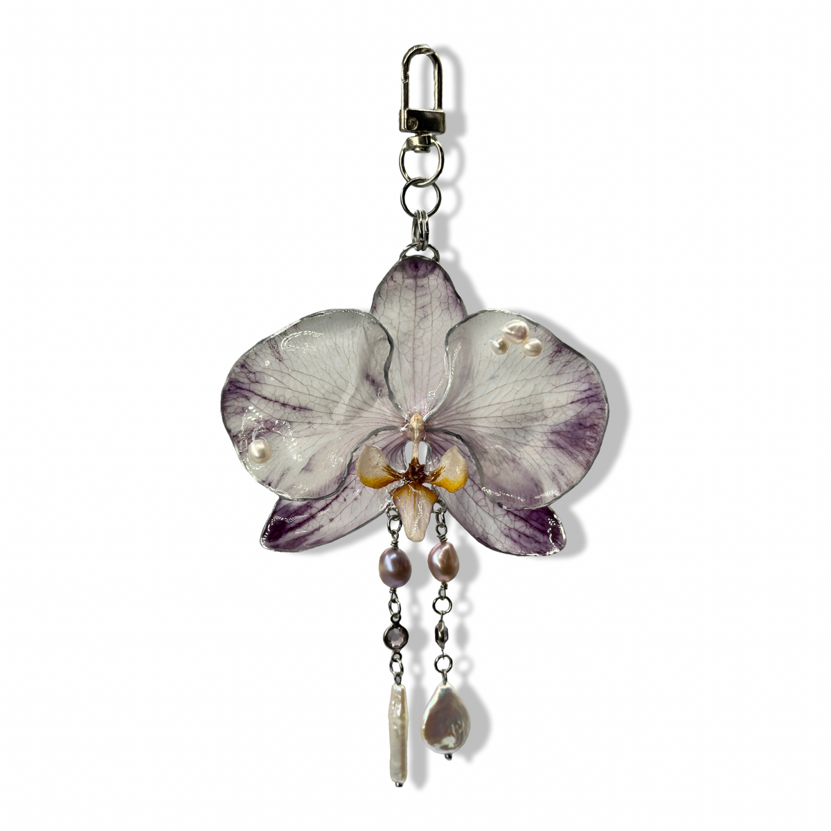 Aurielle orchid bag charm