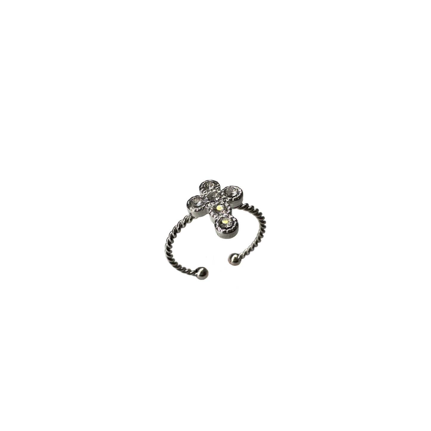 Cross sparkly simple ring