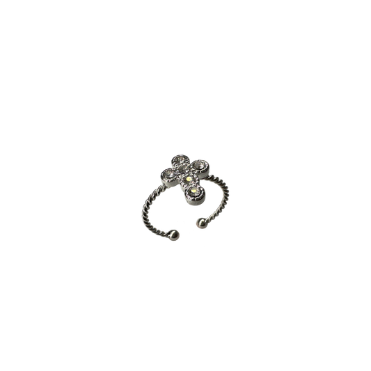 Cross sparkly simple ring