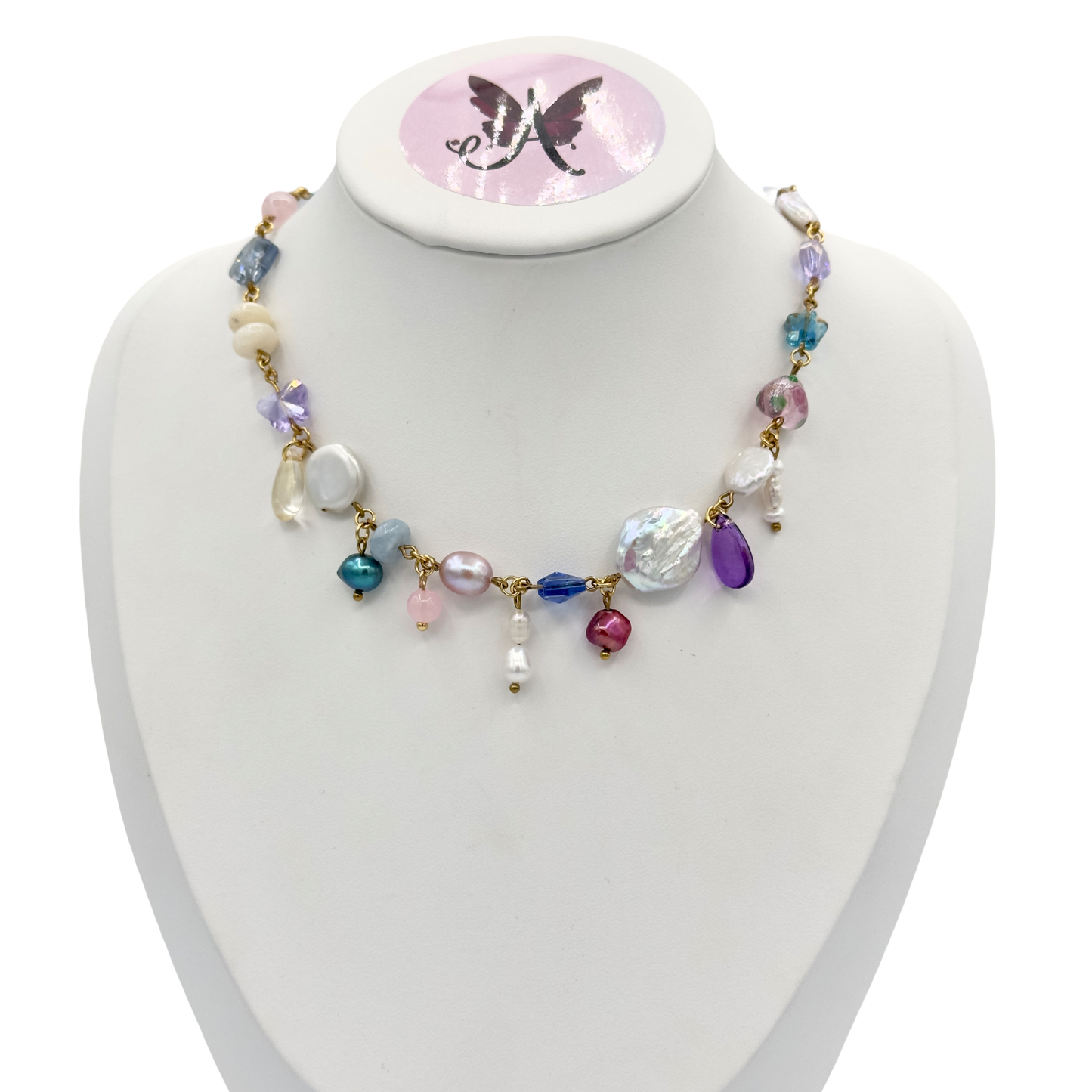 Moody colours ricepearl necklace (LIMITED EDITION)