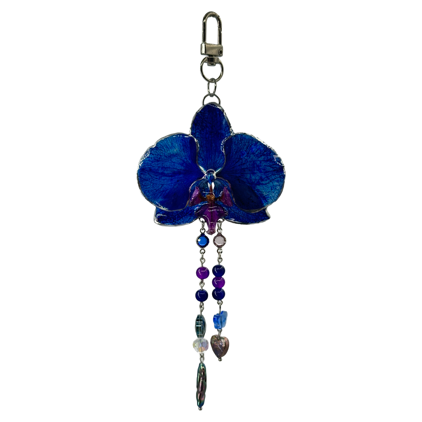 Dark sky orchid bag charm
