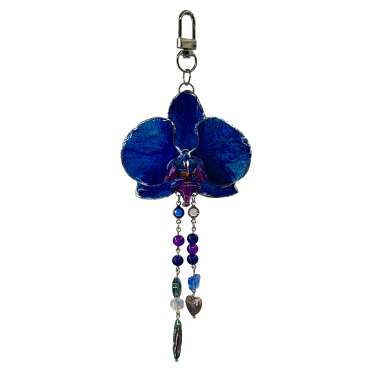 Dark sky orchid bag charm