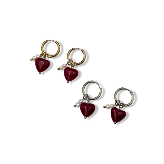 Red love spell earrings