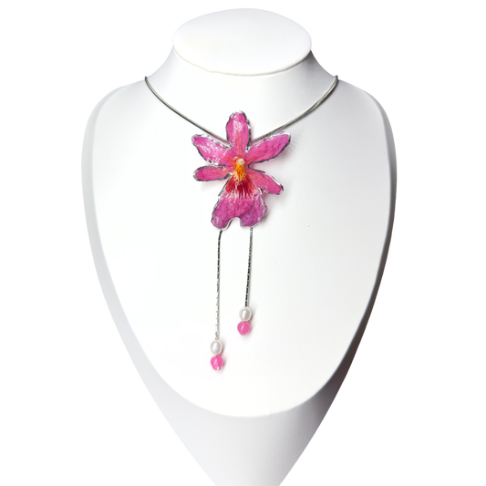 Blush orchid bloom necklace