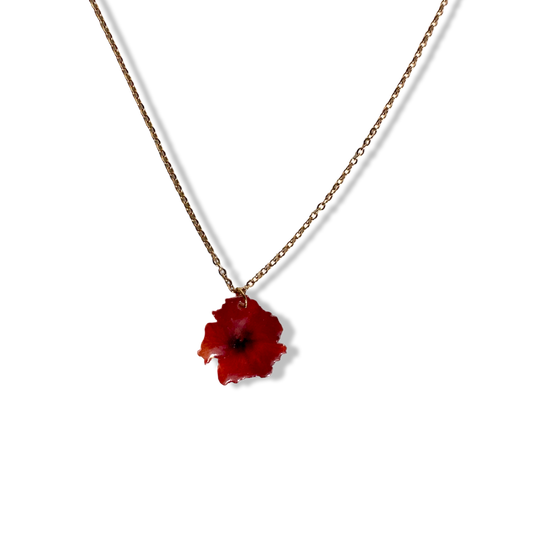 Acrylic hibiscus necklace