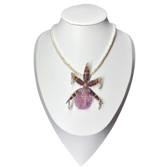 Dark forest orchid necklace