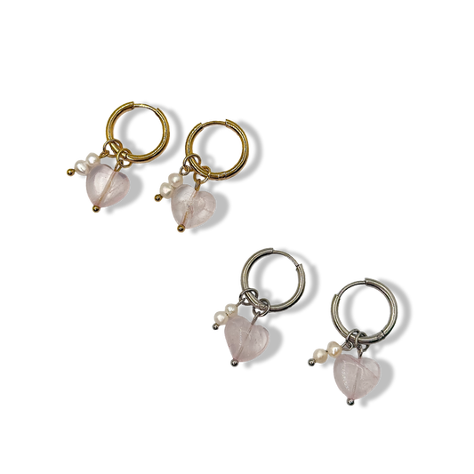 Pink love spell earrings