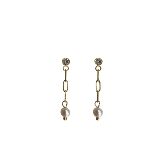 Simple pearly chain earrings