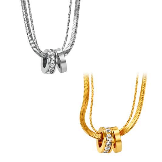 2 circles double necklace