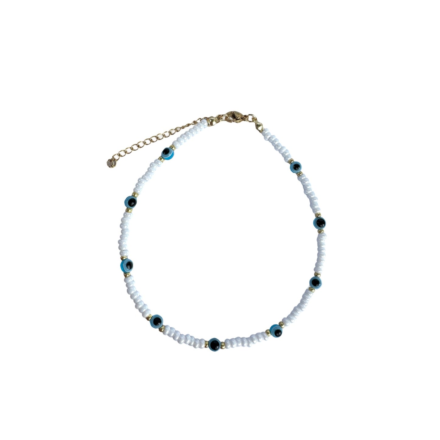 Minimalistic evil eye anklet
