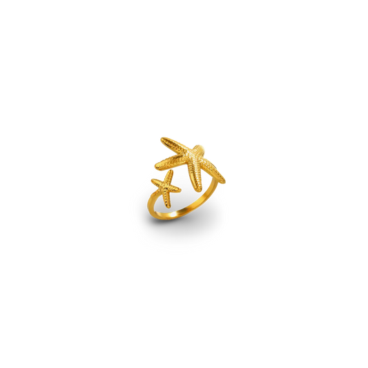 2 starfish hugger ring