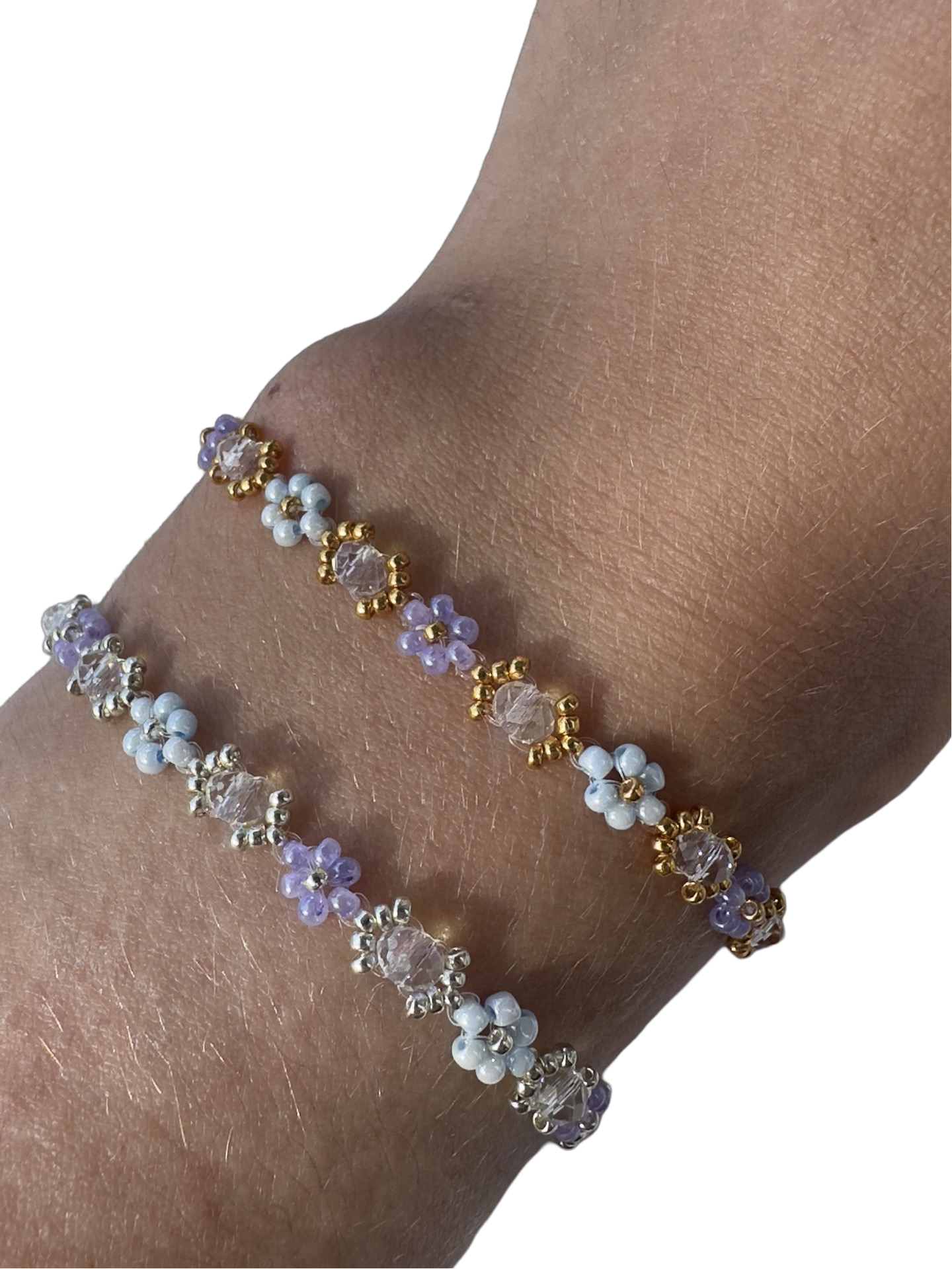 Purple sky flower bracelet
