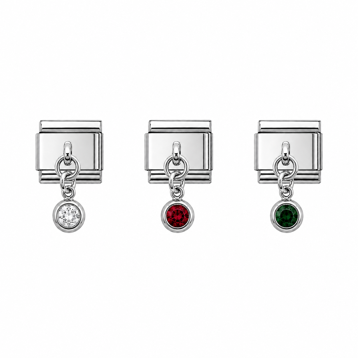 Simple stone pendant italian charm