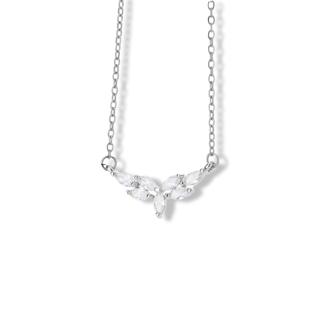 Sparkly flower zircons necklace