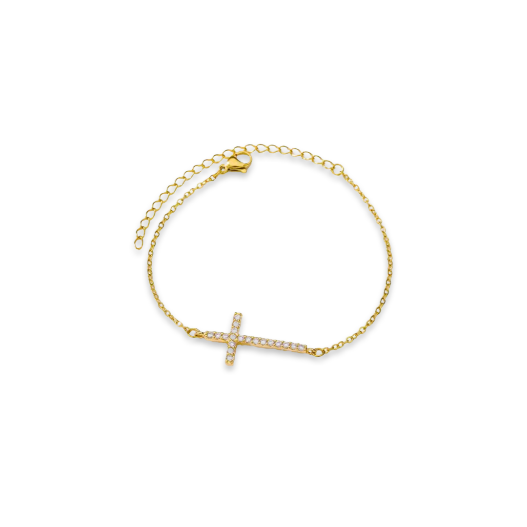 Sparkly cross bracelet