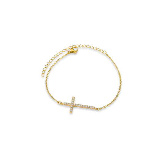 Sparkly cross bracelet