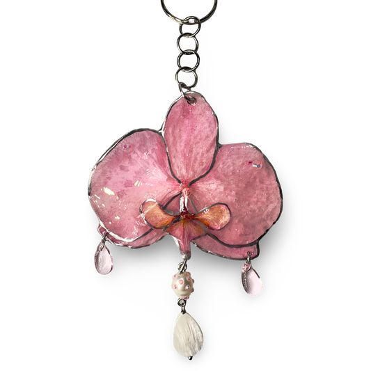 Barbie pink orchid bag charm