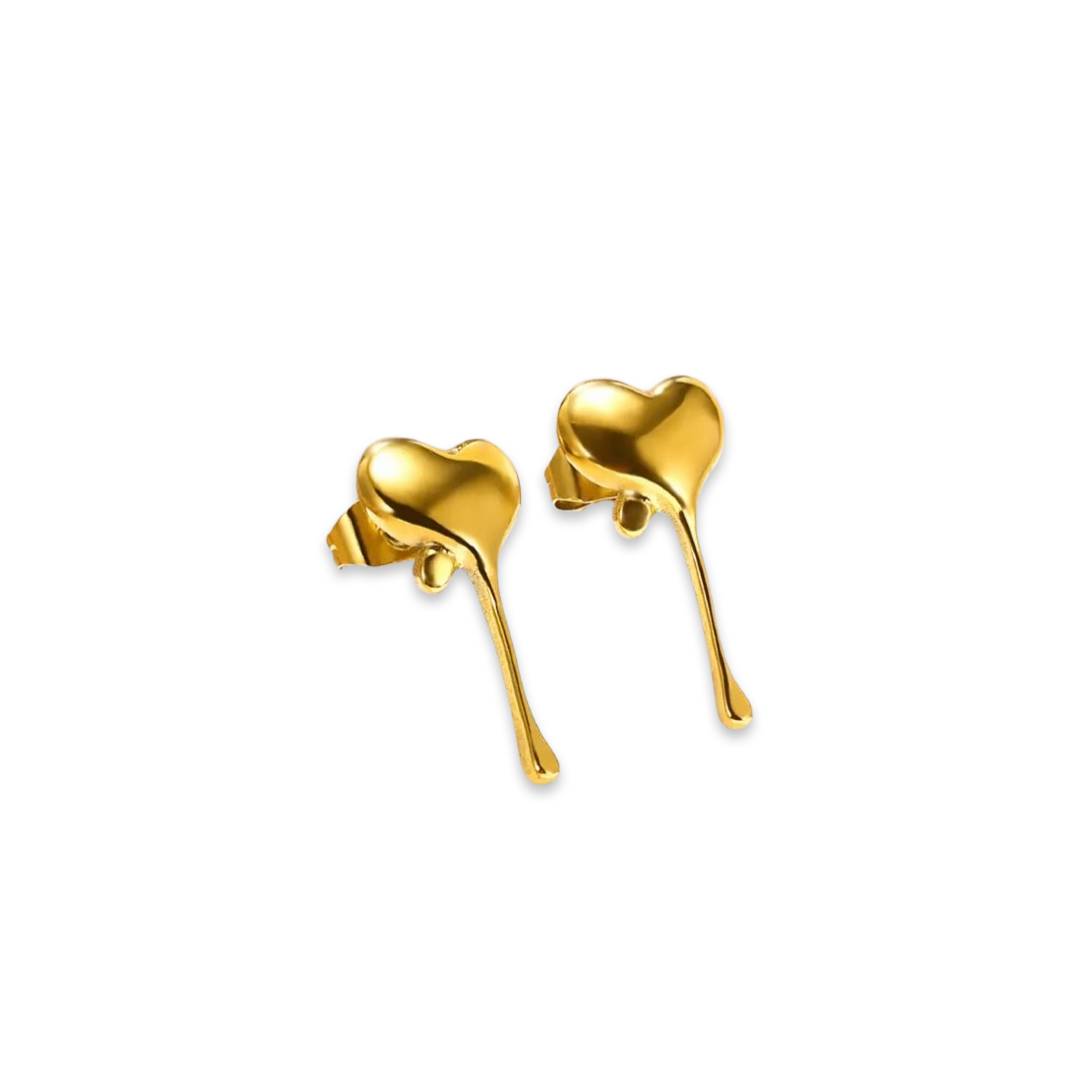 Melting heart earrings