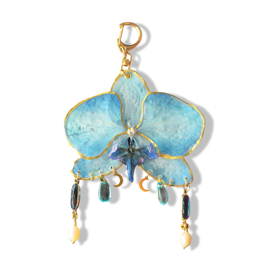 Laggon glossy orchid bag charm