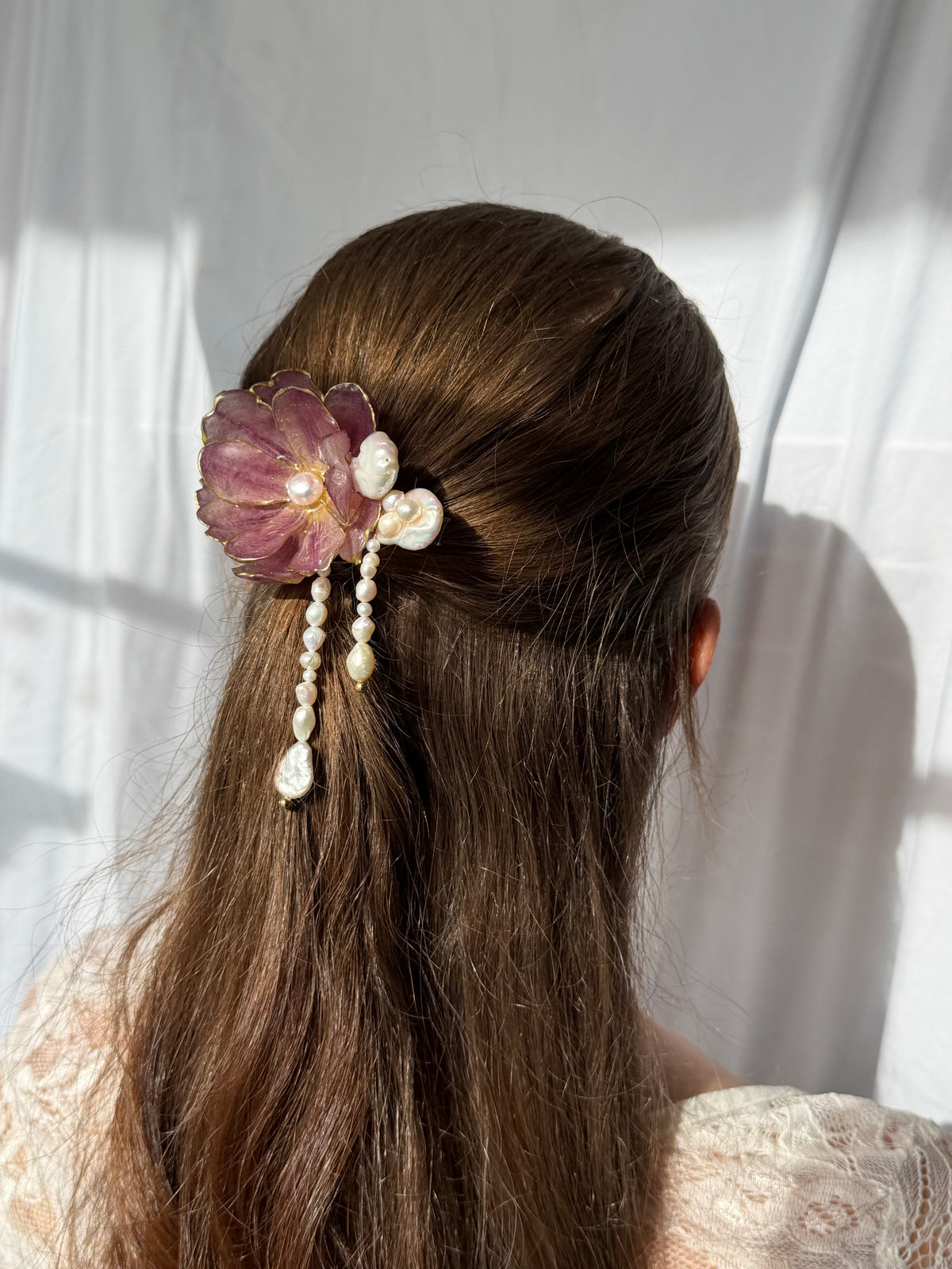 Eleanor peony hair clip