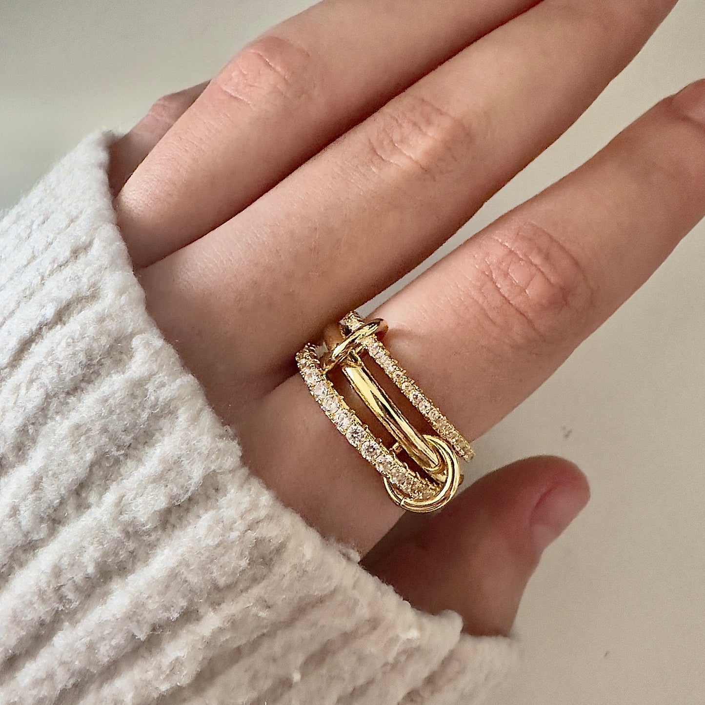 Clarisa gold stack ring