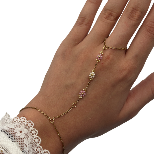 Flowery beads handchain