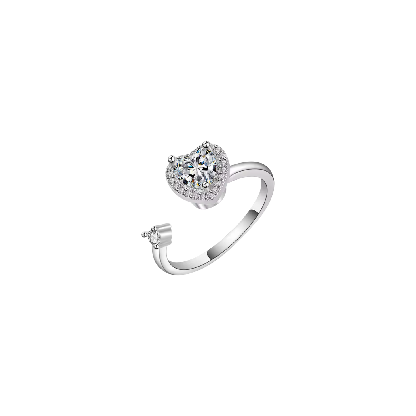 Sparkly heart spinning anxiety ring