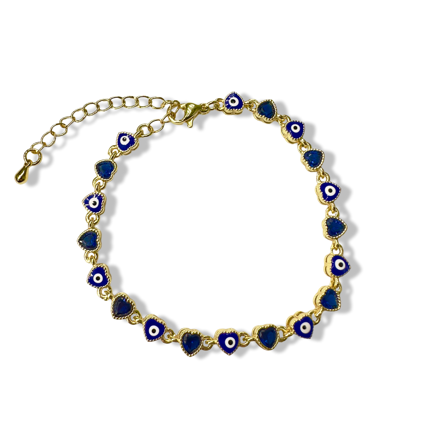 Evil eye shiny heart bracelet