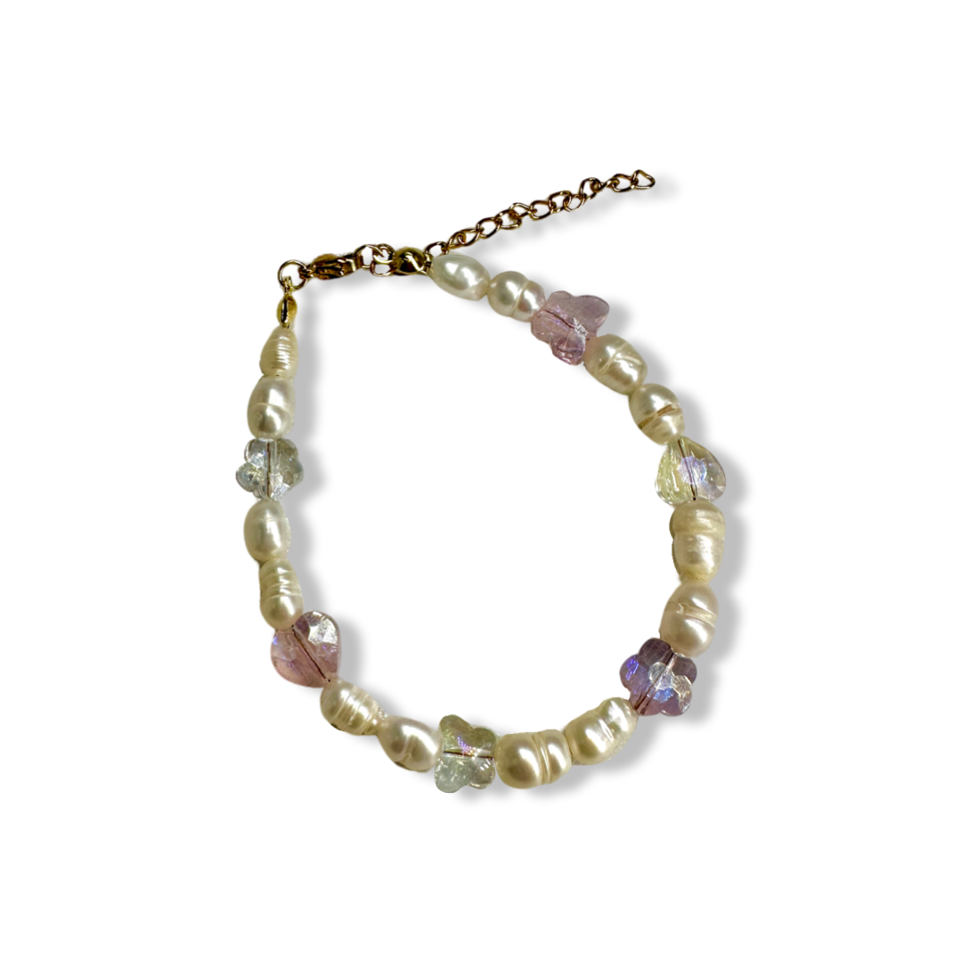 Glass beads cute ricepearl bracelet