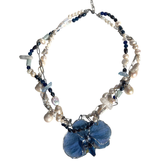 Extravagant chunky pearl heaven orchid necklace (collection piece)