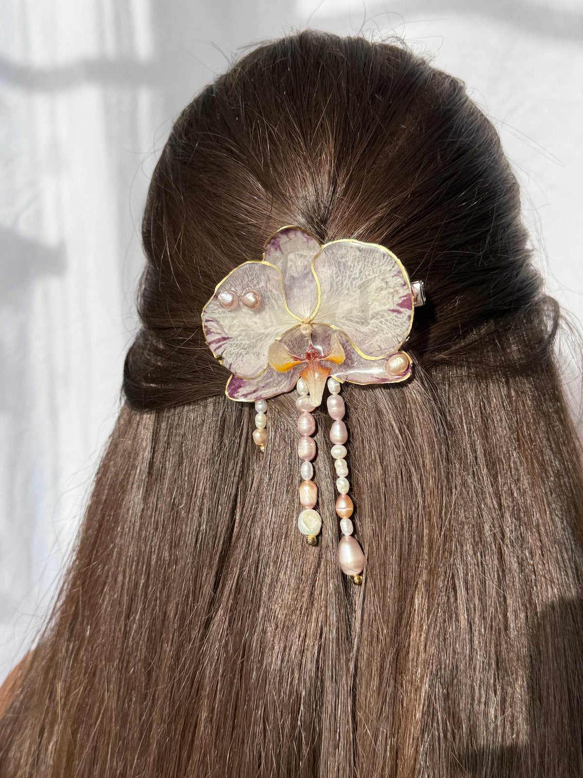 Selene orchid bag clip