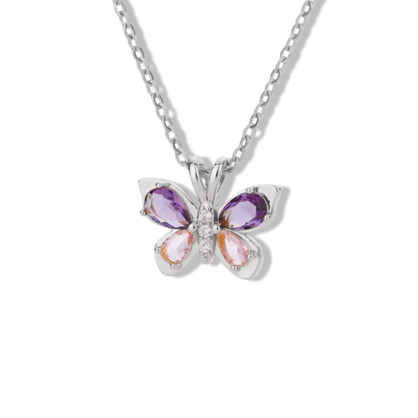 Purple & Pink butterfly necklace